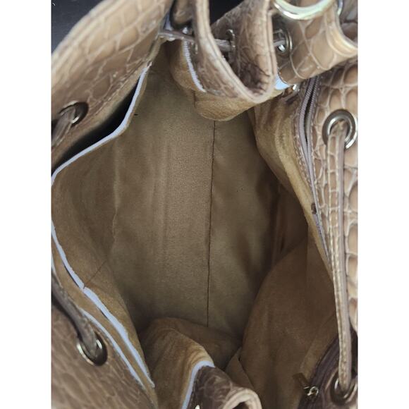 Jimmy Choo Rosabel Large Handbag Day Stainpea Mock Crock Nude Pre-owned Read!!! - Picture 6 of 16